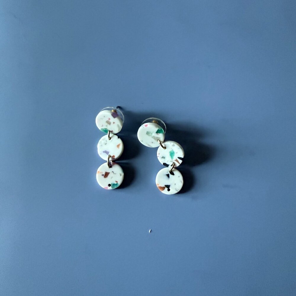 Multi Color Speckled Dangle Earrings